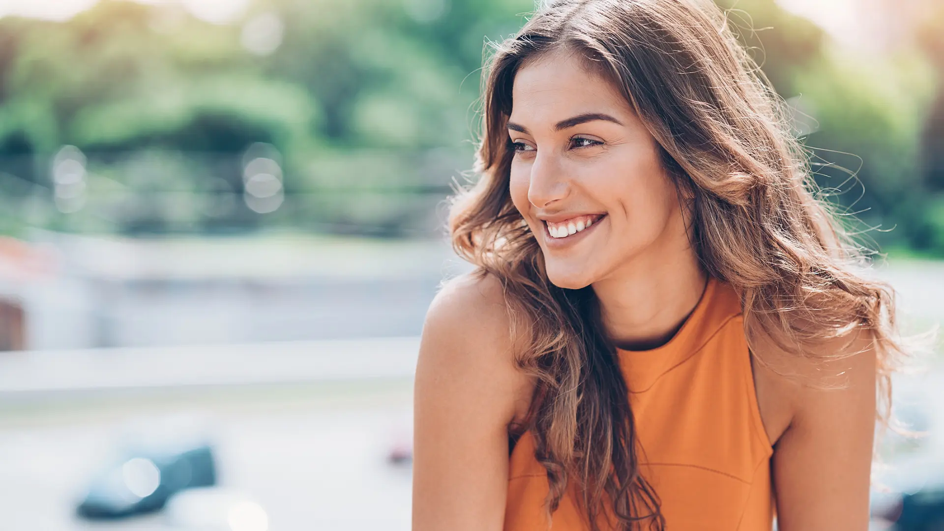 Woman With Very White Teeth